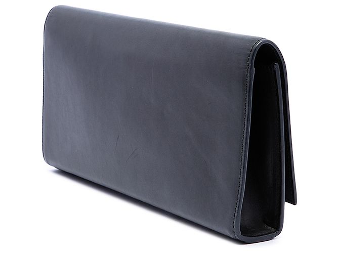Autre Marque Clutch Cassandre Saint Laurent in pelle liscia nera - vista 2