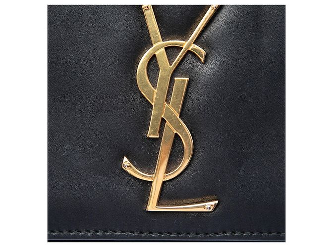 Autre Marque Clutch Cassandre Saint Laurent in pelle liscia nera - vista 5
