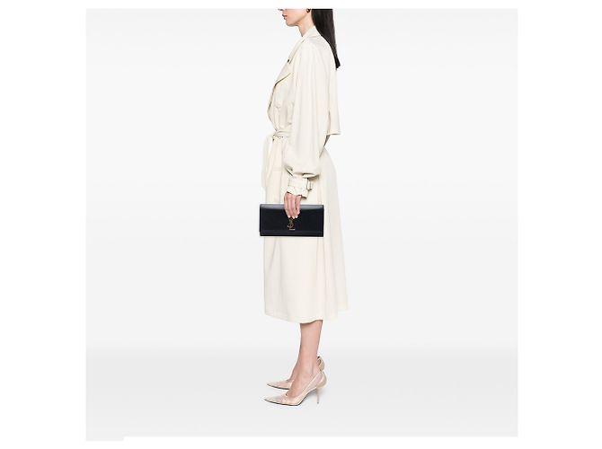Autre Marque Clutch Cassandre Saint Laurent in pelle liscia nera - vista 6