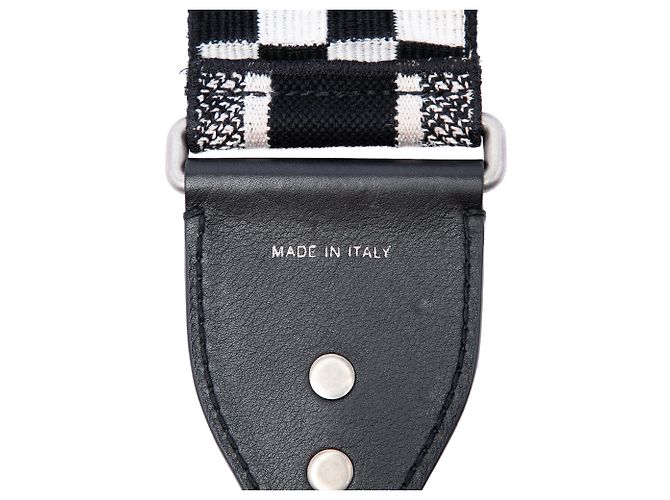 Dior Black Canvas Logo Embroidered Shoulder Strap - view 3