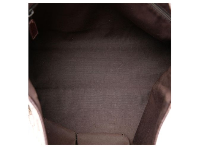 Borsa a tracolla Gucci in tela GG beige con patta Web - vista 4