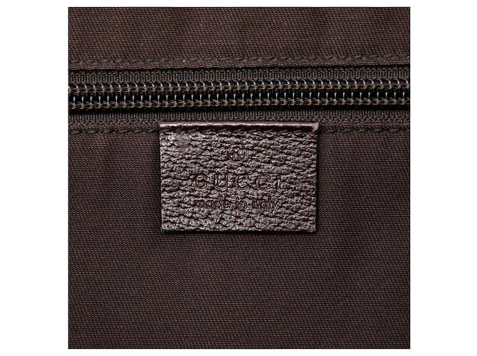 Borsa a tracolla Gucci in tela GG beige con patta Web - vista 5