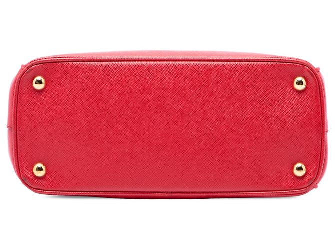 Prada Borsa Galleria Double Zip Medium in Saffiano rosso - vista 3