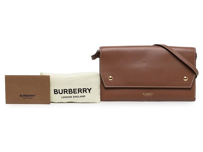 Portafoglio Grace con tracolla in pelle marrone Burberry - vista 6