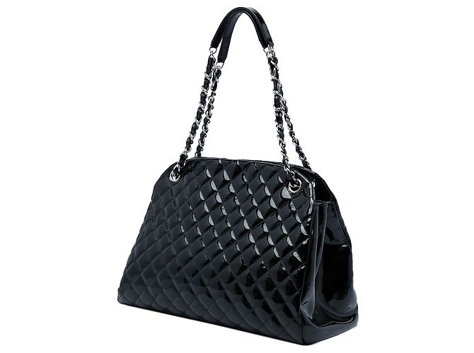 Borsa Bowling Chanel Black Large Quilted Patent Just Mademoiselle - vista 2