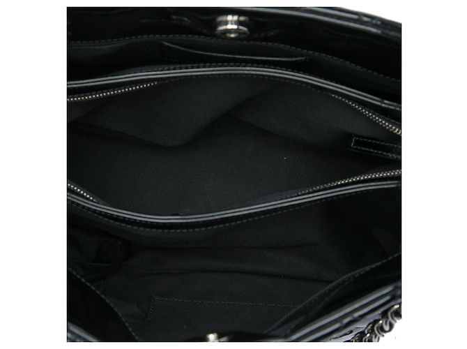 Borsa Bowling Chanel Black Large Quilted Patent Just Mademoiselle - vista 4