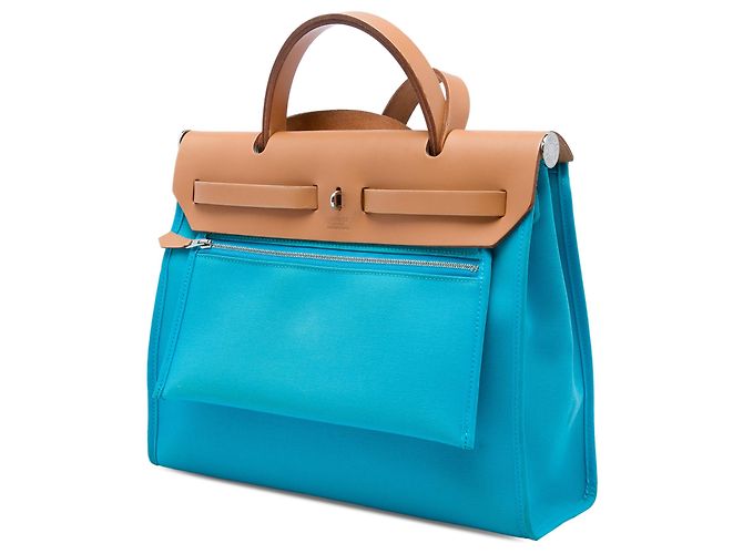 Hermès Blue Toile Verso Herbag Zip 31 - vista 2