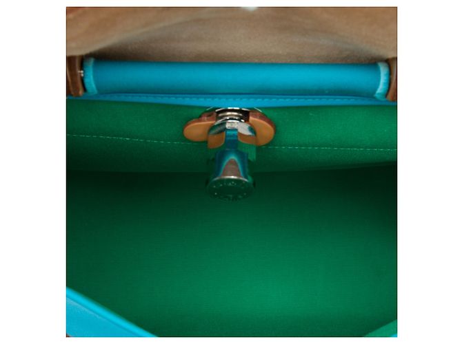 Hermès Blue Toile Verso Herbag Zip 31 - vista 4
