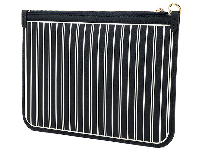 Pouch Louis Vuitton Neverfull Inside Out MM in pelle di vitello blu - vista 2