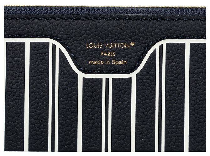 Pouch Louis Vuitton Neverfull Inside Out MM in pelle di vitello blu - vista 5