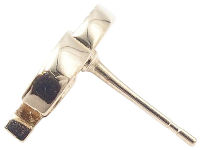 Orecchini Ear Cuff asimmetrici Chanel Gold CC placcati in oro con strass - vista 4