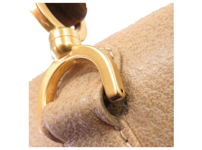 Gucci Beige Grained Calfskin Bamboo Night - vista 10