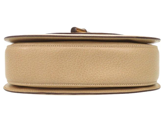 Gucci Beige Grained Calfskin Bamboo Night - vista 3