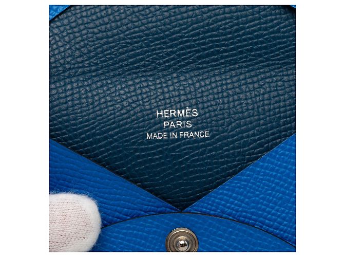 Tarjetero Hermès Calvi Blue Epsom - vista 5