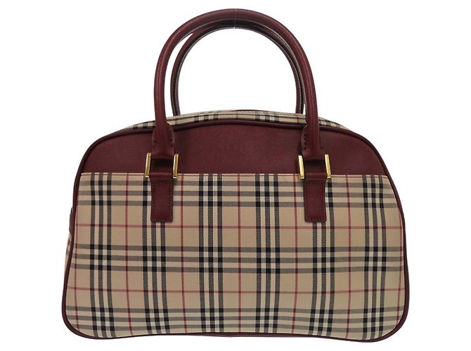 Borsa Burberry Beige House Check Canvas - vista 2