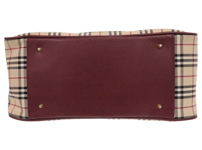 Borsa Burberry Beige House Check Canvas - vista 3