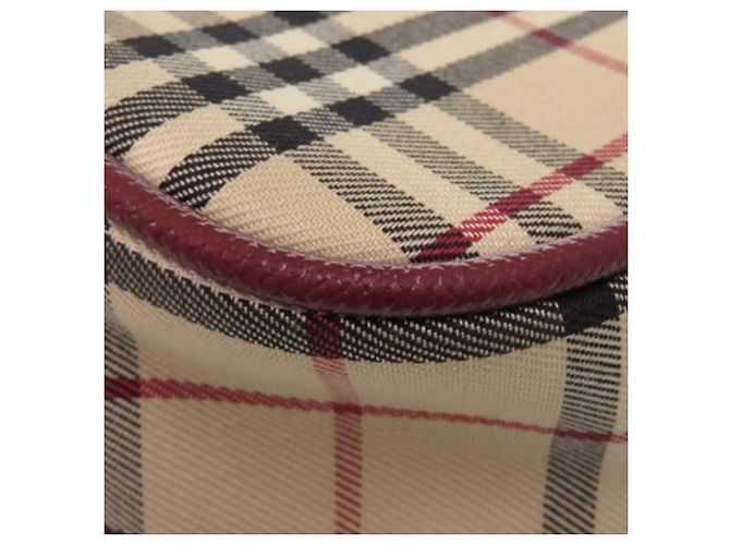 Borsa Burberry Beige House Check Canvas - vista 9