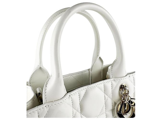 Dior Book Tote Small in pelle di vitello Macrocannage bianca - vista 13