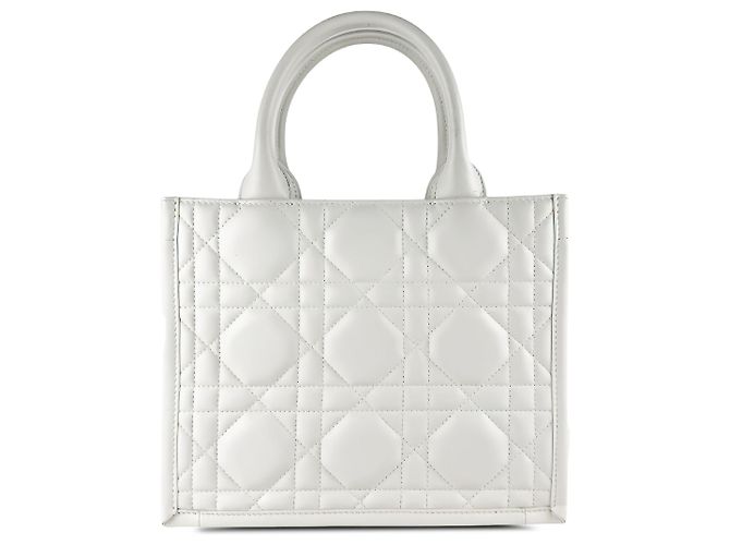 Dior Book Tote Small in pelle di vitello Macrocannage bianca - vista 2