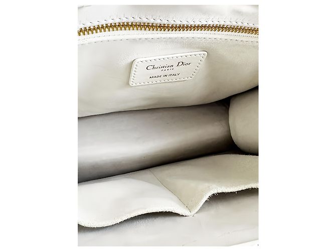 Dior Book Tote Small in pelle di vitello Macrocannage bianca - vista 4