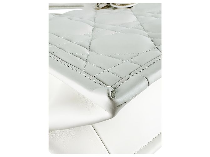 Dior Book Tote Small in pelle di vitello Macrocannage bianca - vista 8