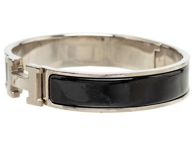 Bracciale Hermès Clic H PM in smalto nero stretto - vista 2