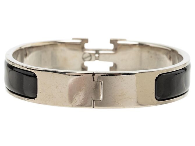 Bracciale Hermès Clic H PM in smalto nero stretto - vista 3