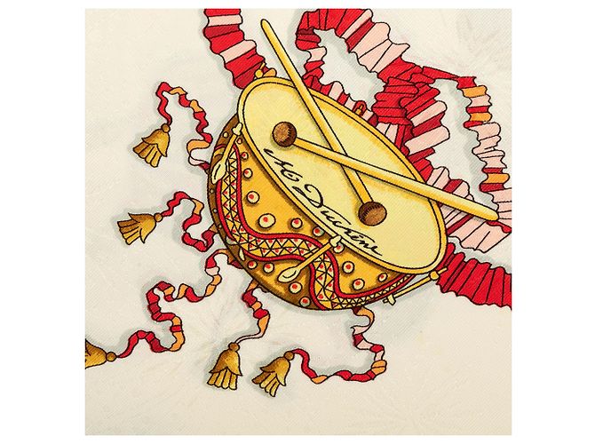 Foulard in seta Hermès White Les Fetes du Roi Soleil 90 - vista 5