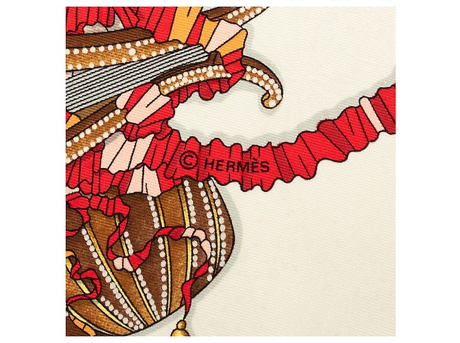 Foulard in seta Hermès White Les Fetes du Roi Soleil 90 - vista 7