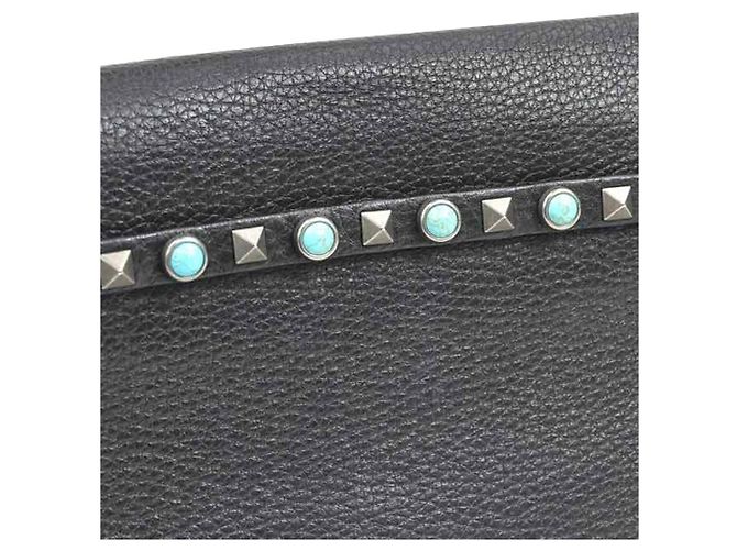 Pochette da Polso Valentino Rolling Rockstud in Pelle Nera - vista 11