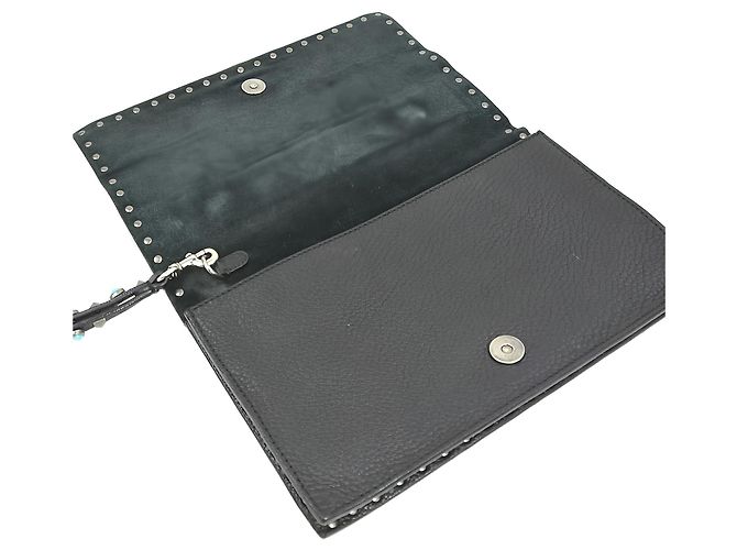 Pochette da Polso Valentino Rolling Rockstud in Pelle Nera - vista 12