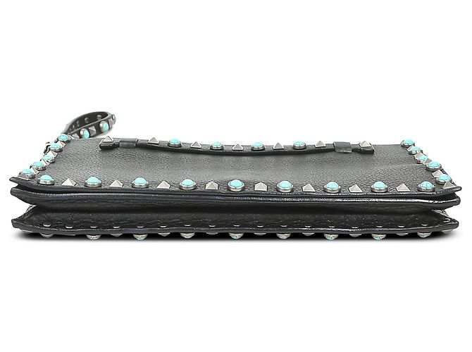 Pochette da Polso Valentino Rolling Rockstud in Pelle Nera - vista 3