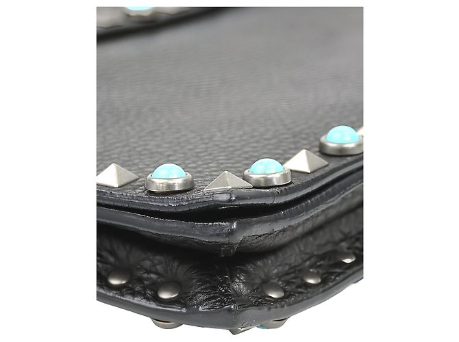 Pochette da Polso Valentino Rolling Rockstud in Pelle Nera - vista 7