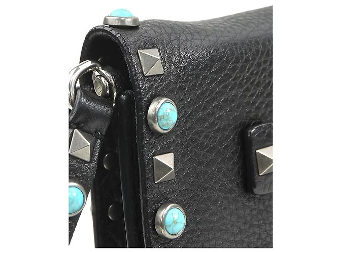 Pochette da Polso Valentino Rolling Rockstud in Pelle Nera - vista 8