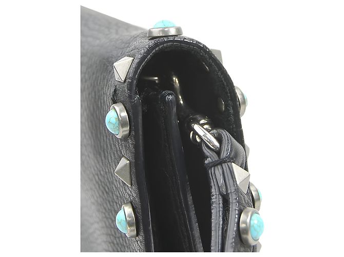 Pochette da Polso Valentino Rolling Rockstud in Pelle Nera - vista 9