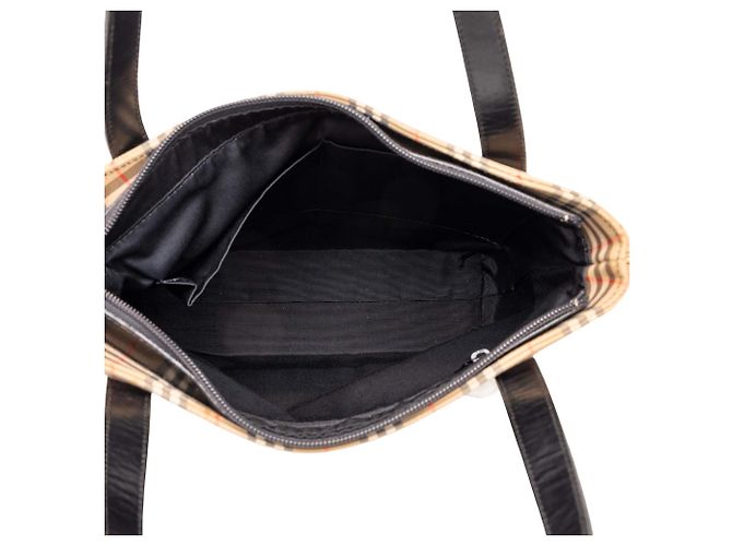 Borsa Tote Burberry Beige Haymarket Check Canvas - vista 4