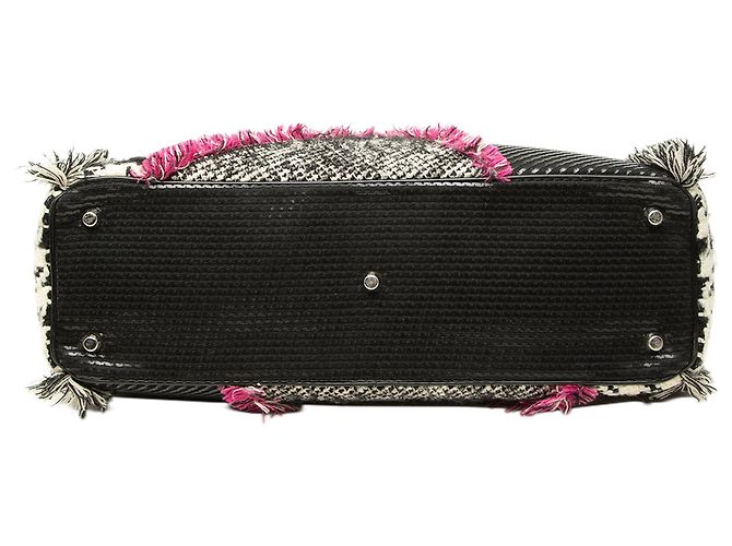 Dior Black Limited Edition Large Tweed Houndstooth Patchwork Diorissimo Satchel - Ansicht 3
