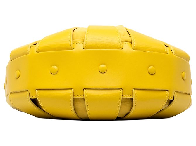 Bottega Veneta Borsa The Shell Piccola in pelle di vitello Gialla - vista 3