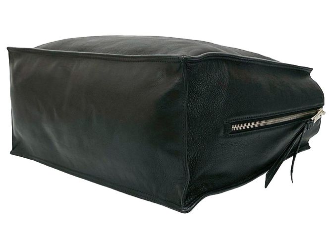 Borsa Tote Prada in vitello spazzolato nero Etiquette - vista 4