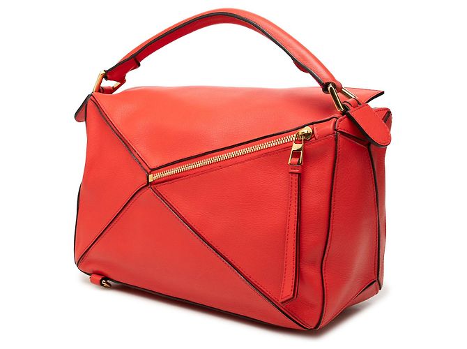Borsa Puzzle LOEWE Medium in pelle di vitello rossa - vista 2