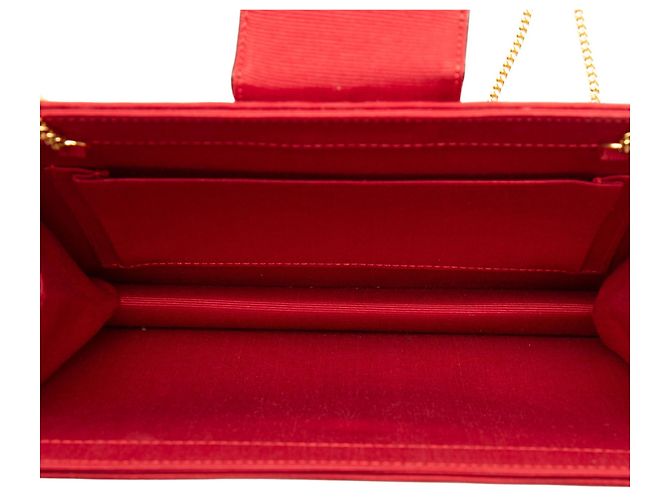 Borsa a tracolla Dior in tela rossa con logo impreziosito da cristalli - vista 4