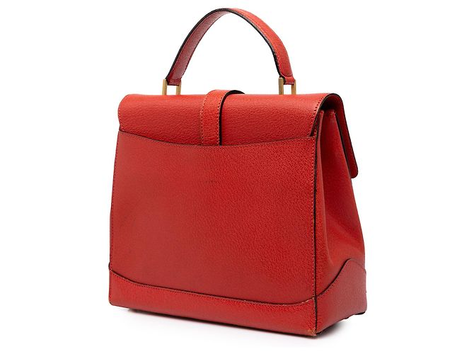 Céline Celine Borsa a mano 16 Turn Lock in pelle rossa - vista 2