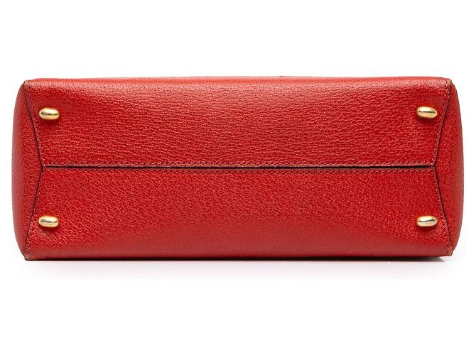 Céline Celine Borsa a mano 16 Turn Lock in pelle rossa - vista 3