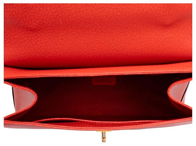 Céline Celine Borsa a mano 16 Turn Lock in pelle rossa - vista 4
