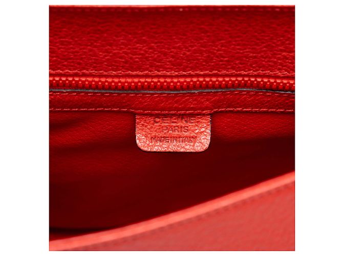 Céline Celine Borsa a mano 16 Turn Lock in pelle rossa - vista 5