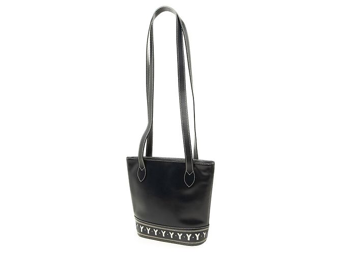 Autre Marque Borsa a spalla Saint Laurent Y Cut Out in pelle nera - vista 2