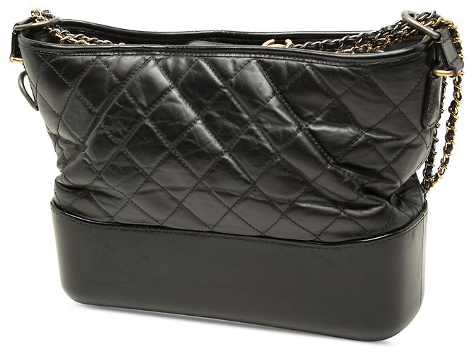 Chanel Gabrielle Crossbody in pelle di vitello aged medium nera - vista 2