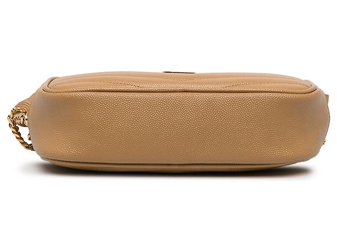 Autre Marque Borsa Lou Camera Mini Chevron Grain de Poudre Monogram Marrone Saint Laurent - vista 3