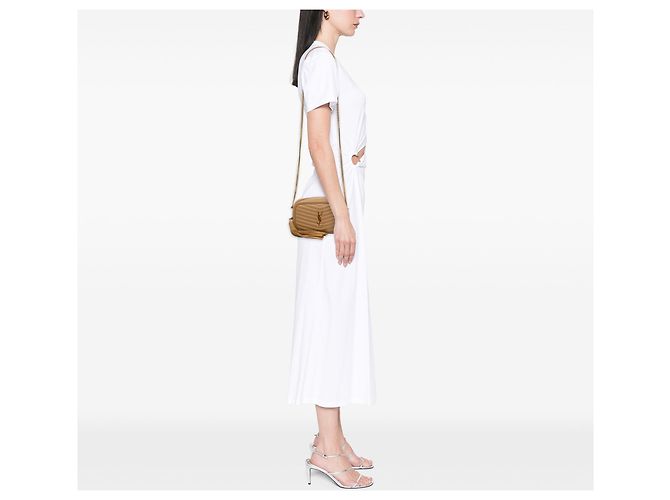 Autre Marque Borsa Lou Camera Mini Chevron Grain de Poudre Monogram Marrone Saint Laurent - vista 5
