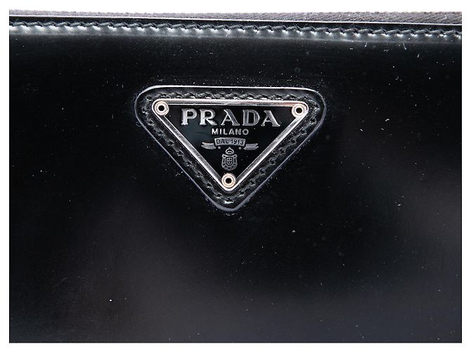Prada Borsa a tracolla mini in pelle Spazzolato nera - vista 5